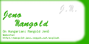 jeno mangold business card
