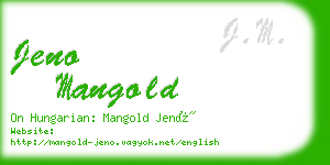 jeno mangold business card